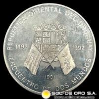 NA4 - REPUBLICA ORIENTAL DEL URUGUAY - 50.000 NUEVOS PESOS, 1991 - I SERIE IBEROAMERICANA - MONEDA DE PLATA