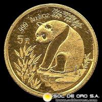 NO - CHINA - PANDA 1/20 oz., 5 YUAN - 1993 - MONEDA DE ORO