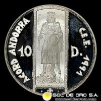 NA1 - ANDORRA - 10 DINERS, 1994 - PETER III - MONEDA DE PLATA