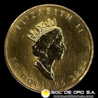CANADA - 50 DOLLARS, 1994 - ELIZABETH II - MONEDA DE ORO