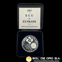 NA2 - ESPANHA - 30 ECU DE EUSKADI, 1995 - JUAN CARLOS I - MONEDA DE PLATA