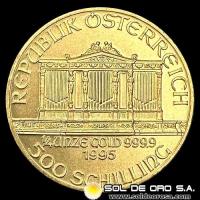 AUSTRIA - REPUBLIK OSTERREICH - 500 SCHILLING, 1995 - MONEDA DE ORO