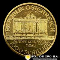 AUSTRIA - REPUBLIK OSTERREICH - 1.000 SCHILLING, 1996 - MONEDA DE ORO