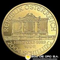 AUSTRIA - REPUBLIK OSTERREICH - 2.000 SCHILLING, 1996 - MONEDA DE ORO
