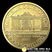 AUSTRIA - REPUBLIK OSTERREICH - 1.000 SCHILLING, 1997 - MONEDA DE ORO