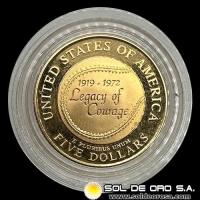 ESTADOS UNIDOS DE AMERICA - 5 DOLLARS, 1997 - JACKIE ROBINSON - MONEDA DE ORO