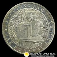 NA1 - ALEMANIA - 10 MARK - 2001 - Subject: 50 YEARS FEDERAL CONSTITUTION COURT - MONEDA DE PLATA