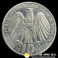 NA1 - ALEMANIA - 10 MARK - 2001 - Subject: 50 YEARS FEDERAL CONSTITUTION COURT - MONEDA DE PLATA