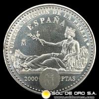NA2 - ESPANHA - 2.000 PESETAS - 2001 - ULTIMA EMISION DE LA PESETA - MONEDA DE PLATA