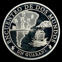 NUMIS - PARAGUAY - 1 GUARANI, 2002 (PM232) - SERIE IBEROAMERICANA, LA NAUTICA - MONEDA DE PLATA 