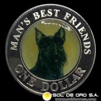 NA2 - COOK ISLANDS - 1 DOLLAR, 2003 - MANS BEST FRIENDS - MONEDA DE COPPERNICKEL