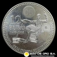 NA2 - ESPAÑA - 12 EUROS - 2005 - 400 ANIVERSARIO DE LA PRIMERA EDICION DE EL QUIJOTE - MONEDA DE PLATA