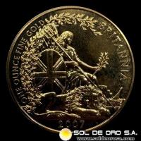 INGLATERRA - 100 POUNDS, 2007 - ELIZABETH II - MONEDA DE ORO