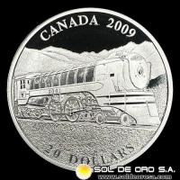 CANADA - 20 DOLLARS, 2009 - GREAT CANADIAN LOCOMOTIVE - MONEDA DE PLATA