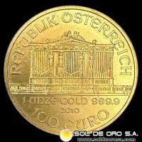 AUSTRIA - REPUBLIK OSTERREICH - 100 EURO, 2010 - MONEDA DE ORO