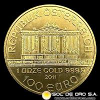 AUSTRIA - REPUBLIK OSTERREICH - 100 EURO, 2011 - MONEDA DE ORO