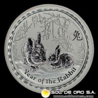 AUSTRALIA - 30 DOLLARS, 2011 - YEAR OF THE RABBIT - MONEDA DE PLATA
