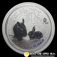 AUSTRALIA - 2 DOLLARS, 2011 - YEAR OF THE RABBIT - 2 OUNCES - MONEDA DE PLATA
