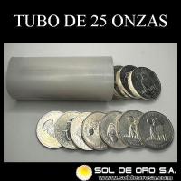 CANADA - 5 DOLLARS, 2011 - WOLF - ELIZABETH II - TUBO DE 25 ONZAS DE PLATA