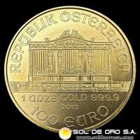 AUSTRIA - REPUBLIK OSTERREICH - 100 EURO, 2013 - MONEDA DE ORO
