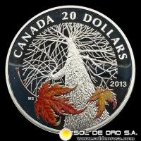 CANADA - 20 DOLLARS, 2013 - OTOÑO - MONEDA DE PLATA