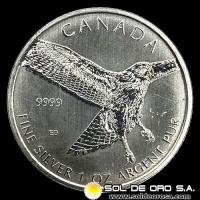 CANADA - 5 DOLLARS, 2014 - EAGLE - ELIZABETH II - ONZA DE PLATA