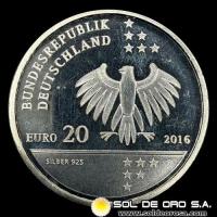 NA1 - ALEMANIA - 20 EUROS, 2016 - 200 ANIVERSARIO DE ERNST LITFAB - MONEDA DE PLATA