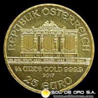 AUSTRIA - REPUBLIK OSTERREICH - 25 EURO, 2017 - MONEDA DE ORO