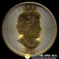 CANADA - 50 DOLLARS, 2017 - ELIZABETH II - MONEDA DE ORO