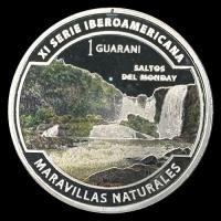 NUMIS - PARAGUAY - 1 GUARANI, 2017 - XI SERIE IBEROAMERICANA - SALTOS DEL MONDAY - MONEDA DE PLATA