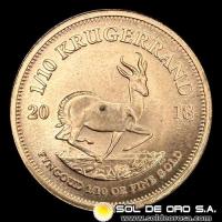 SUDAFRICA - 1/10 oz., KRUGERRAND - 2018 - MONEDA DE ORO