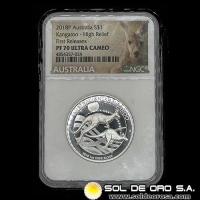 AUSTRALIA - 1 DOLLAR, 2018 - AUSTRALIAN KANGAROO - FIRST RELEASES - MONEDA DE PLATA