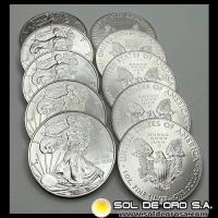 ESTADOS UNIDOS DE AMERICA - 1 DOLLAR, 2020 - LOTE DE 10 ONZAS DE PLATA
