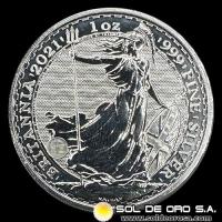 INGLATERRA - 2 POUNDS, 2021 - BRITANNIA - MONEDA DE PLATA