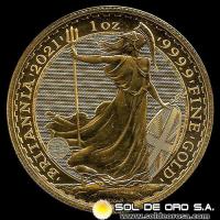 INGLATERRA - 100 POUNDS, 2021 - MONEDA DE ORO