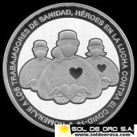 NUMIS - PARAGUAY - 1 GUARANI, 2021 - HOMENAJE A LOS TRABAJADORES DE SANIDAD - MONEDA DE PLATA