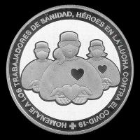 NUMIS - PARAGUAY - 1 GUARANI, 2021 - HOMENAJE A LOS TRABAJADORES DE SANIDAD - MONEDA DE PLATA