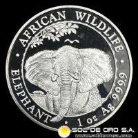 REPUBLICA DE SOMALIA - 100 SHILLING, 2021 - ELEPHANT - MONEDA DE PLATA