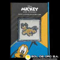 NIUE - 2 DOLLARS, 2021 - MICKEY AND FRIENDS - PLUTO THE DOG - MONEDA DE PLATA