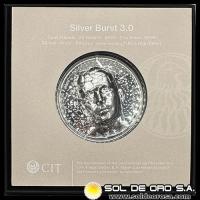 COOK ISLANDS - 20 DOLLARS, 2023 - SILVER BURST 3.0 - ELIZABETH II - MONEDA DE PLATA