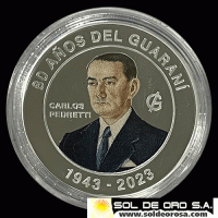 SIN STOCK - ILUSTRACION - NUMIS - PARAGUAY - 80 GUARANIES, 2023 - 80 ANIVERSARIO DEL GUARANI - MONEDA DE PLATA