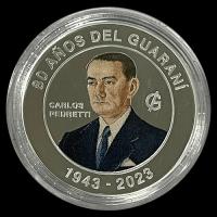 NUMIS - PARAGUAY - 80 GUARANIES, 2023 - 80 ANIVERSARIO DEL GUARANI - MONEDA DE PLATA