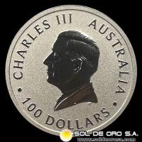 AUSTRALIA - 100 DOLLARS, 2024 - 125 ANNIVERSARY OF THE PERTH MINT - MONEDA DE PLATINO