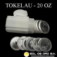 TOKELAU - 5 DOLLARS, 2024 - CHARLES III - TUBO DE 20 ONZAS DE PLATA