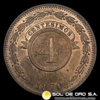 NUMIS - REPUBLICA DEL PARAGUAY - 4 CENTESIMOS - 1870 - MONEDA DE COBRE