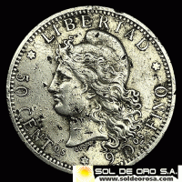 NA1 - REPUBLICA ARGENTINA - 50 CENTAVOS - 1883 - MONEDA DE PLATA