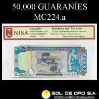 NUMIS - BILLETES DEL PARAGUAY - 1981 - CINCUENTA MIL GUARANIES (MC224.a) - FIRMAS: OSCAR RODRIGUEZ - CRISPINIANO SANDOVAL - BANCO CENTRAL DEL PARAGUAY