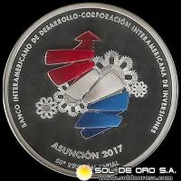 SIN STOCK - ILUSTRACION - PARAGUAY - 1 GUARANI, 2017 - 58ma REUNION ANUAL DEL BANCO INTERAMERICANO DE DESARROLLO Y DE LA CORPORACION INTERAMERICANA DE INVERSIONES - MONEDA DE PLATA