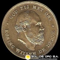 HOLANDA - 10 GULDEN, 1875 - KONING WILLEM DE DERDE - MONEDA DE ORO