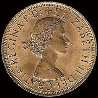 INGLATERRA - SOVEREIGN, LIBRA INGLESA (ELIZABETH II - SIN CORONA) - 1962 - MONEDA DE ORO 